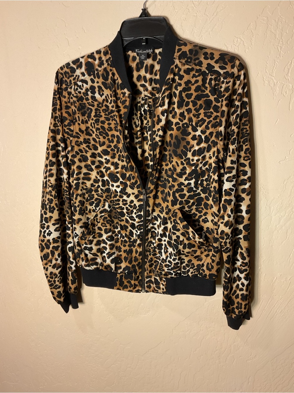 Leopard Print Bomber Jacket - Women's Animal Print Jacket by fashion web XL